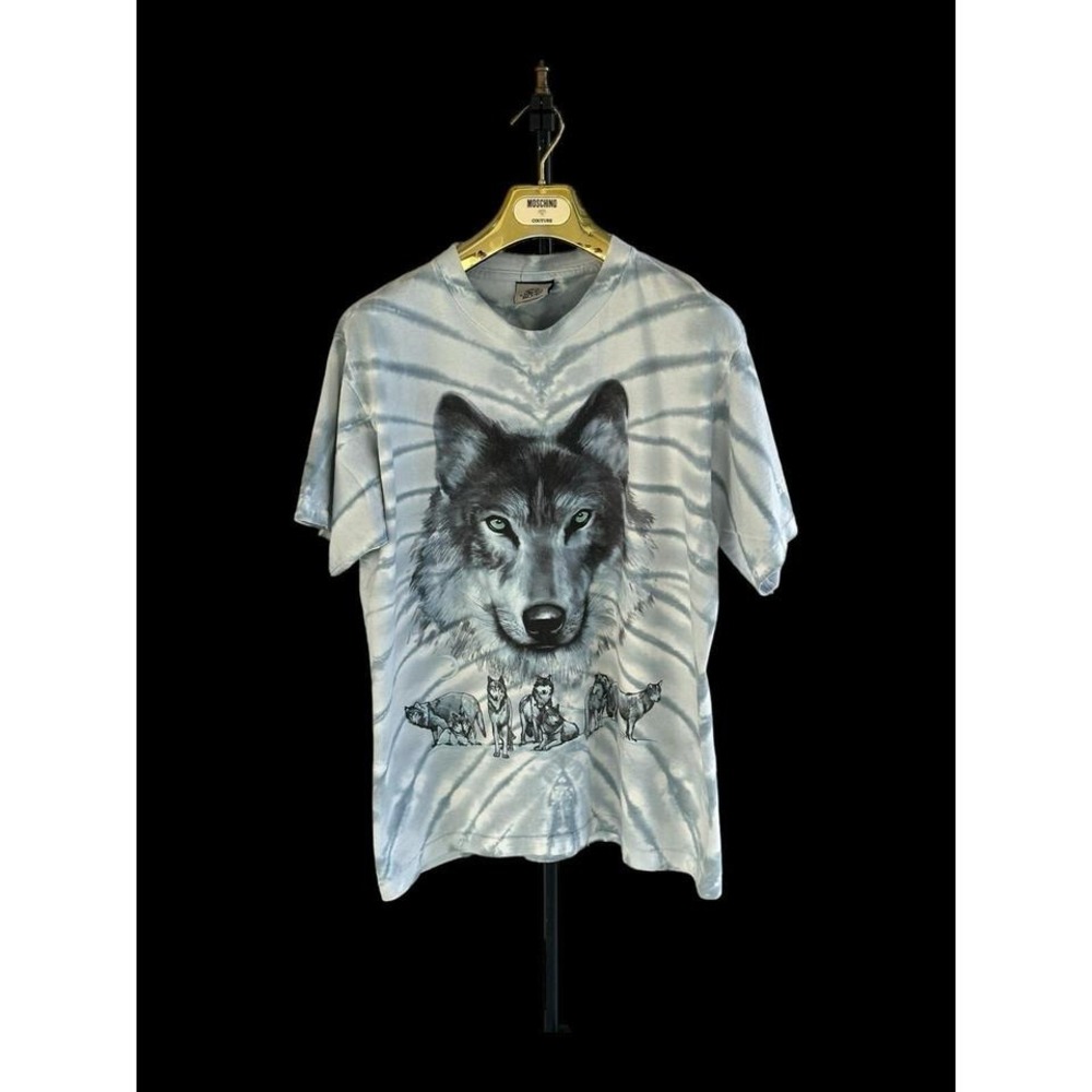 Vtg Liquid Blue Wolfpack Shirt Med Tie Dye‎ Graphic Tee 2003 USA Made Brian Fox
